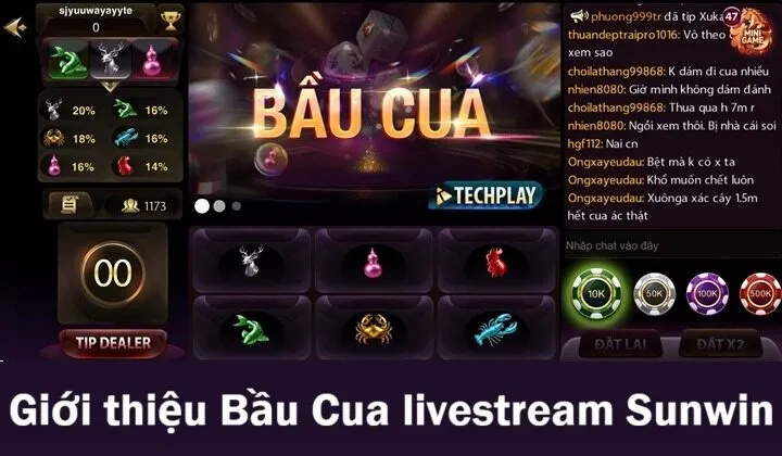 Giới thiệu nhanh về Bầu Cua Livestream Sunwin