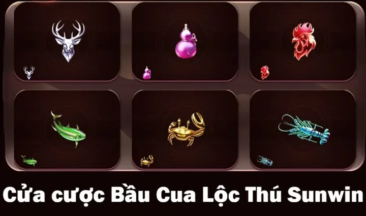 Các cửa cược trong Bầu Cua Lộc Thú Sunwin